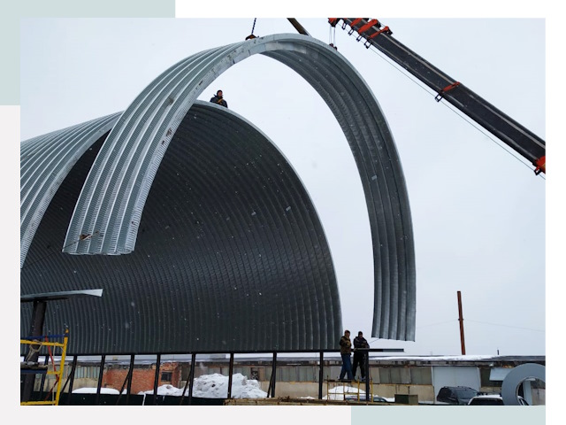 Полукруглые ангары в Ростове